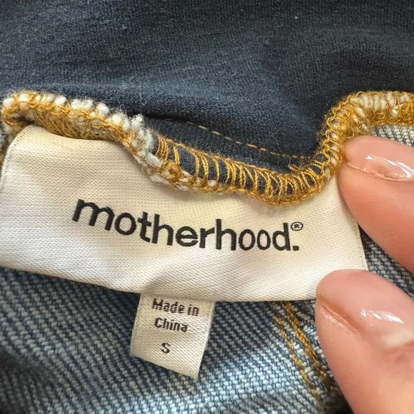 Motherhood Straight Leg Maternity Jeans in Blue with Navy Panel - Picture 8 of 8